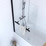 Marwell Badewannenfaltwand "Prime" schwarzes Aluminiumprofil