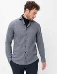 Langarmhemd BRAX "Style HAROLD", Herren, Gr. M, Normalgr&ouml;&szlig;en, navy, Web, 100%