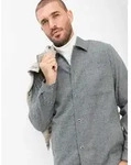 Langarmhemd BRAX "Style LUCA", Herren, Gr. M, Normalgr&ouml;&szlig;en, grau, Web, 39%