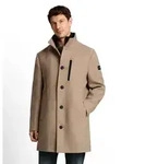 Wollmantel TOM TAILOR, Herren, Gr. XXL, beige (mid beige), Web, Obermaterial: 80%