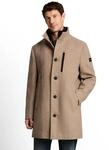 Wollmantel TOM TAILOR, Herren, Gr. XXL, beige (mid beige), Web, Obermaterial: 80%