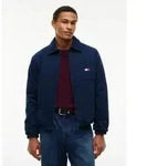 Hemdjacke TOMMY JEANS "HARRINGTON COTTON JACKET", Herren, Gr. 3XL, blau (dunkelblau),