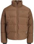 Steppjacke JACK & JONES "JJLUPO PUFFER JACKET", Herren, Gr. L, braun (cocoa), Web,