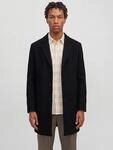 Kurzmantel JACK & JONES "JJEJAMES COAT SN", Herren, Gr. L, schwarz, Web,