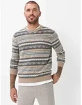 Rundhalspullover BRAX "Style RICK", Herren, Gr. M (50), beige (braun), Strick,...