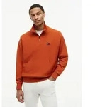 Sweatshirt TOMMY HILFIGER "TOMMY FLAG ELEVATED 1/4 ZIP", Herren, Gr. S, orange...