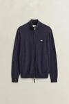 Cardigan GANT "SUPERFINE LAMBSWOOL", Herren, Gr. M, blau (schwarz navy melange),