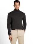 Rollkragenpullover TOM TAILOR, Herren, Gr. M, schwarz (schwarz grau melange), Strick,
