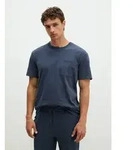 Pyjamaoberteil MARC O'POLO, Herren, Gr. S, blau (dunkelblau melange), Jersey,