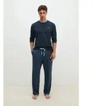 Pyjama MARC O'POLO "Mix & Match Cotton", Herren, Gr. S, blau (schwarz, flieder),