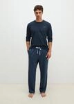 Pyjama MARC O'POLO "Mix & Match Cotton", Herren, Gr. S, blau (schwarz, flieder),