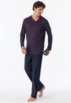 Schiesser Pyjama "Comfort Essentials" 0, 2 mit V-Ausschnitt und aufgesetzter