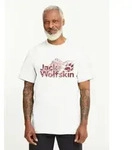T-Shirt JACK WOLFSKIN "BRAND T M", Herren, Gr. S (48), wei&szlig; (starkwei&szlig;),
