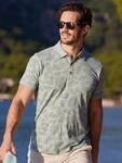 LERROS Poloshirt "Poloshirt mit stylishem Blumen-Print und bequemen B&uuml;ndchen"