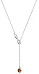 Collierkettchen ZEEME "925/- Sterling Silber Bernstein", silber (wei&szlig;),...
