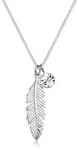 Silberkette ELLI "Halskette Feder Boho Schmuck Geschenk mit Kristallen von