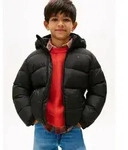 Steppjacke TOMMY HILFIGER "ESSENTIAL DOWN JACKET", Jungen, Gr. 14 (164), schwarz,