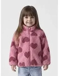Pl&uuml;schjacke NAME IT "NMFMONICA TEDDY JACKET AOP NOOS", M&auml;dchen, Gr. 110, pink