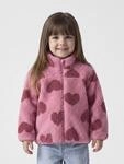 Pl&uuml;schjacke NAME IT "NMFMONICA TEDDY JACKET AOP NOOS", M&auml;dchen, Gr. 110, pink