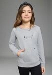 Bruno Banani Sweatshirt "mit l&auml;ssigem Ausschnitt & Folienprint f&uuml;r M&auml;dchen:...
