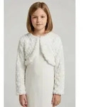 Bolero HAPPY GIRLS, M&auml;dchen, Gr. 152, wei&szlig; (ecru), Pl&uuml;sch, Obermaterial: 100%