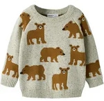 Strickpullover NAME IT "NMMOLA LS KNIT BOX", Jungen, Gr. 92, beige (peyote melange),
