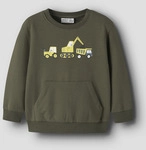 Sweatshirt NAME IT "NMMVUGO LS NREG SWEAT BRU", Jungen, Gr. 92, olive night