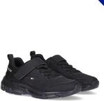 Sneaker TOMMY HILFIGER, M&auml;dchen, Gr. 32, schwarz, Lederimitat, Textil, Schuhe