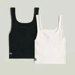 Crop-Top G-STAR "KIDS, NORDIC TOP SL 2-PACK G", M&auml;dchen, Gr. 6 (116),...