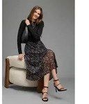 Meshkleid LAURA SCOTT, Damen, Gr. 42, N-Gr, Langarm, Jersey, braun (schwarz, braun),