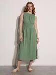 Apricot Midikleid "Midi-Kleid mit H&auml;kelspitze und Smokarbeit" Smokarbeit