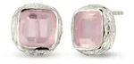 Paar Ohrstecker HAZE & GLORY "Ohrringe Ohrstecker Quadrat Quarz Rosa 925...