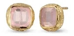 Paar Ohrstecker HAZE & GLORY "Ohrringe Ohrstecker Quadrat Quarz Rosa 925...