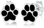 Paar Ohrstecker ELLI "Ohrringe Pfoten Tatze Emaille Hund Katze 925 Silber" Gr....