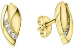 Paar Ohrstecker ZEEME "925/- Sterling Silber vergoldet Zirkonia", gelb (gelb, wei&szlig;),