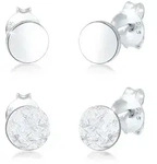 Ohrstecker-Set ELLI "Ohrringe Ohrstecker Matt Gl&auml;nzend Rund (2 tlg.) 925...