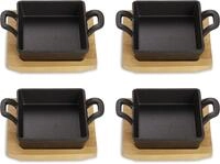 ECHTWERK Servierpfanne "4x Quadratische Servierschale" Gusseisen Set, 4 Stk. tlg.