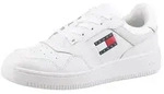 Plateausneaker TOMMY JEANS "TJW RETRO BASKET", Damen, Gr. 37, wei&szlig;, Leder,