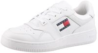 Plateausneaker TOMMY JEANS "TJW RETRO BASKET", Damen, Gr. 37, wei&szlig;, Leder,
