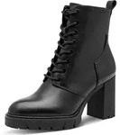 Schn&uuml;rstiefelette TAMARIS, Damen, Gr. 36, schwarz, Leder, Lederimitat,...
