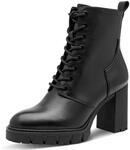 Schn&uuml;rstiefelette TAMARIS, Damen, Gr. 36, schwarz, Leder, Lederimitat, unifarben,