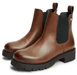 Chelseaboots TOMMY JEANS "TJW CLEATED CHELSEA BOOTS", Damen, Gr. 36, braun,