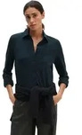 Langarmbluse MARC O'POLO "aus Single Jersey mit Paper-Finish", Damen, Gr. XXS, braun