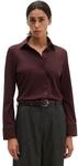 Langarmbluse MARC O'POLO "aus Single Jersey mit Paper-Finish", Damen, Gr. XXS, braun