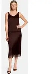 Satinbluse VERA MONT "Damen mit V-Ausschnitt", Damen, Gr. 44, braun (rostbraun),