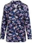 Print-Shirt GOLDNER "Kurzgr&ouml;&szlig;e Knotenshirt mit Stehkragen", Damen, Gr. 19, lila
