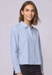 Langarmbluse STREET ONE, Damen, Gr. 34, blau (northern blau), Web, 100% Baumwolle,