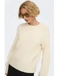 Strickpullover ONLY "ONLIDA LS RIB O-NECK CS KNT", Damen, Gr. XL, beige (wei&szlig;cap