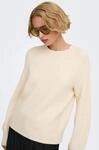Strickpullover ONLY "ONLIDA LS RIB O-NECK CS KNT", Damen, Gr. XL, beige (wei&szlig;cap