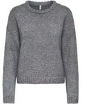 Strickpullover ONLY "ONLSMILLA LS LOOSE O-NECK CS KNT", Damen, Gr. S, dunkelgrau